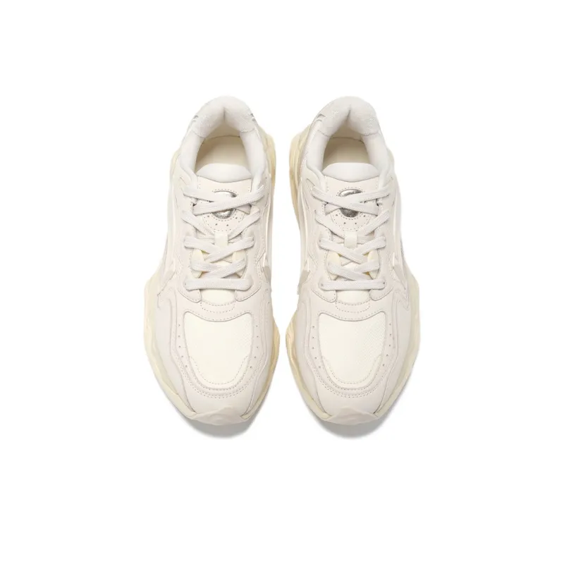 LI NING 1990 Lava 2 Cushioning Wear Resistant Low Top Casual Shoes Women's Beige Yellow-2