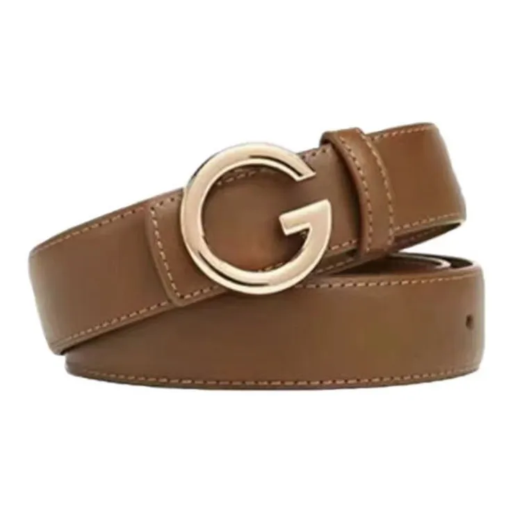 AUGTARLION Fashion Casual Letter Smooth Buckle Dress Leather Belts Women's Black/Brown Width 2.4CM-4