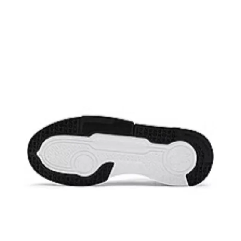 QIAODAN Slip-Resistant Lightweight Breathable Low-Top Skateboard Shoes Men's White Black-4