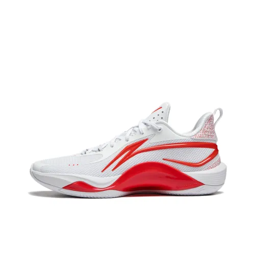 LINING Shining Basketball Shoes Men Low-Top White/Red