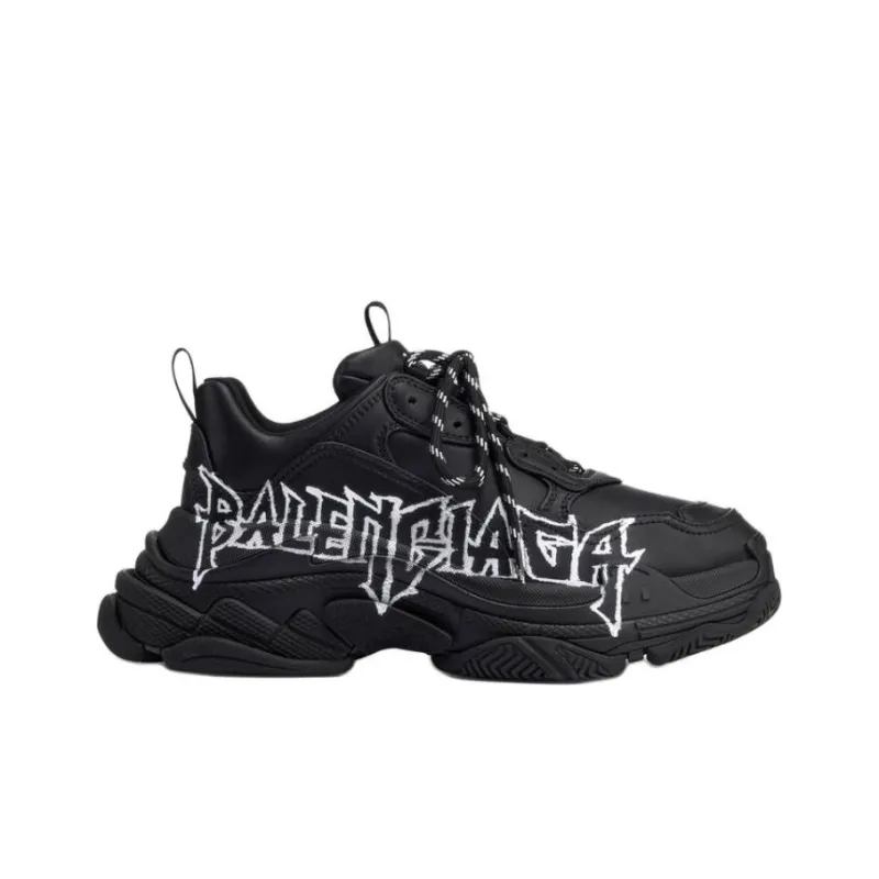 Balenciaga Triple S Low Top Chunky Sneakers Women's Black-1