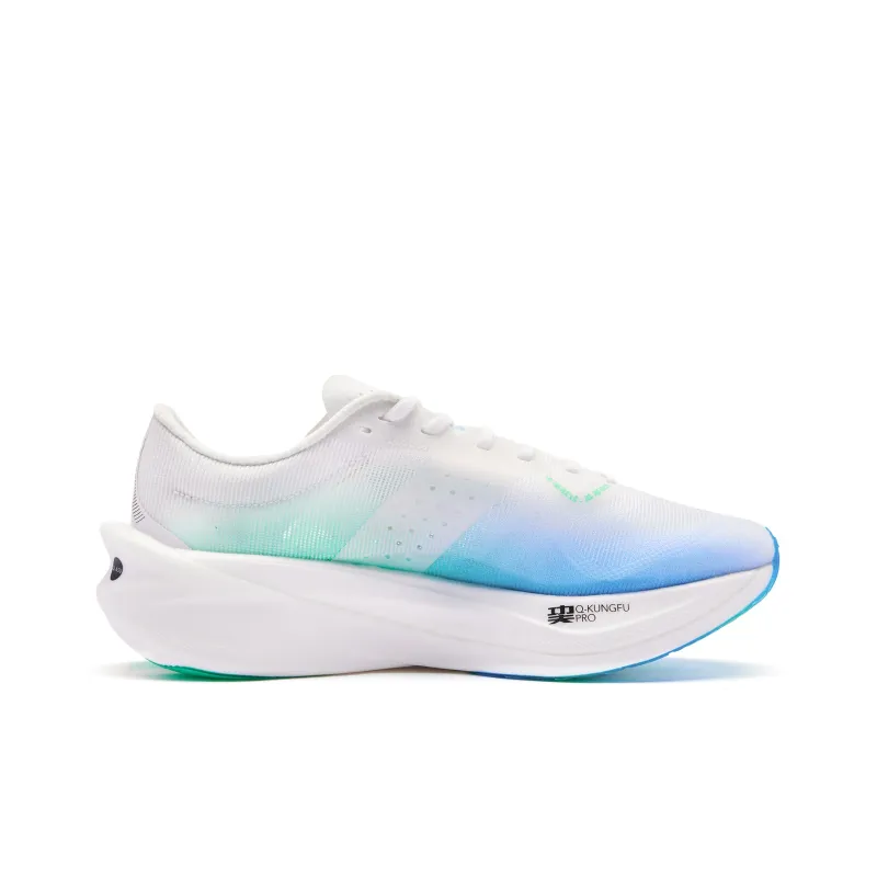 QIAODAN Flying Shadow PB4.0 Running Shoes Men Low Top Sea Salt Blue Aurora Green-1