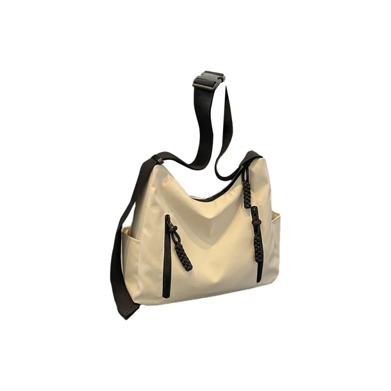 MUYKUY Oxford Shoulder Bag, Crossbody Bag Unisex Black/Ecru-7