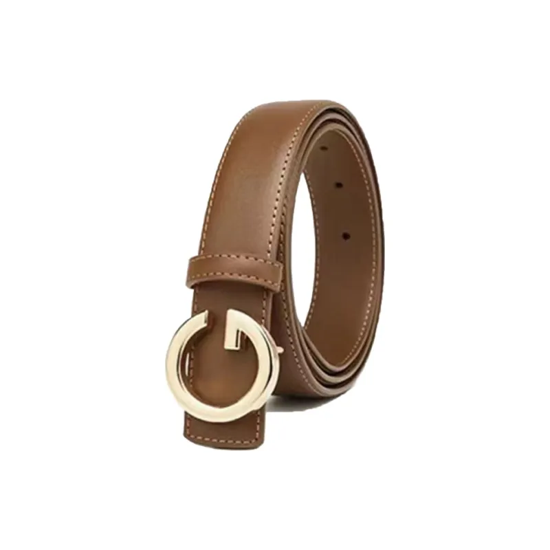 AUGTARLION Fashion Casual Letter Smooth Buckle Dress Leather Belts Women's Black/Brown Width 2.4CM-5