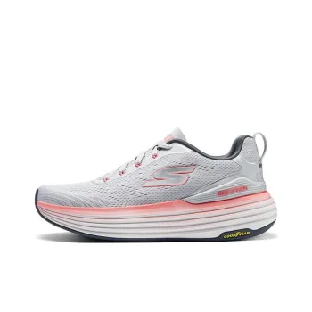 Skechers Cushioning Anti Slip And Wear Resistant Low Top Casual Shoes Women's Gray Red
