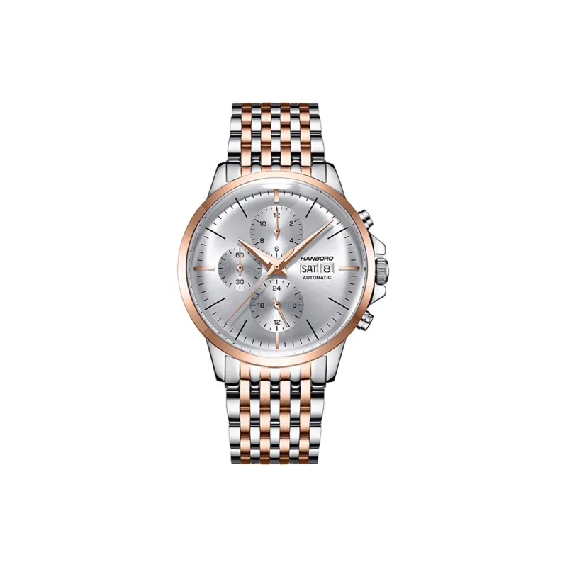 HANBORO Automatic Mechanical Movement Watch Men's Watches Silver Dial HBR901-JBG-0