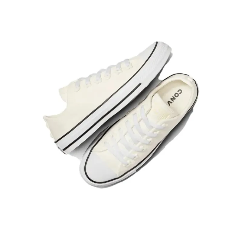 Converse All Star Anti Slip Wear Resistant Low Top Canvas Shoes Women's Yellow White-3