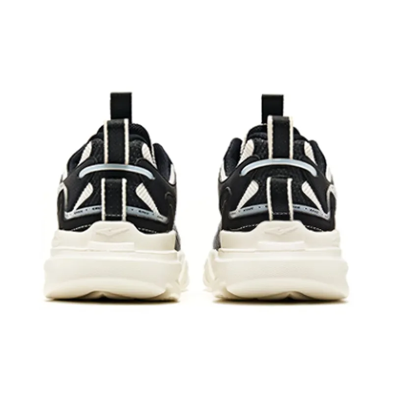 Erke Heartfelt Cushioning Anti Slip And Wear Resistant Low Top Casual Shoes Women's White Black-3