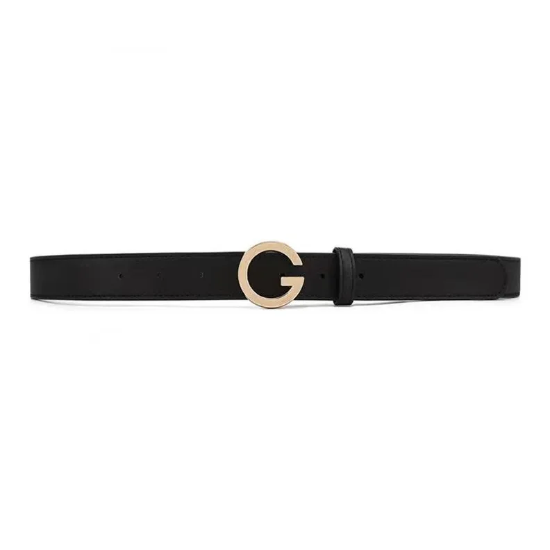AUGTARLION Fashion Casual Letter Smooth Buckle Dress Leather Belts Women's Black/Brown Width 2.4CM-3