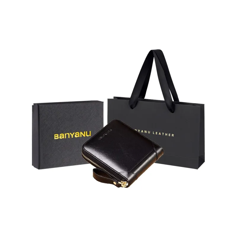 Banyanu Cow Leather Wallets Card Holders Women's Burgundy/Peacock Blue/Antique Yellow/Black/Brown-10