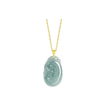 Best Wishes Glutinous Jade Jadeite Necklaces Unisex