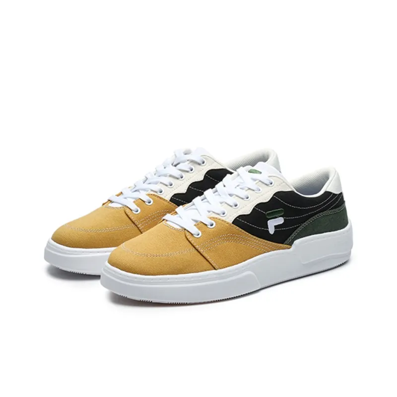 FILA FUSION FLIP Anti-Slip And Wear-Resistant Lightweight Low-Top Skateboard Shoes Men's Yellow Black-1
