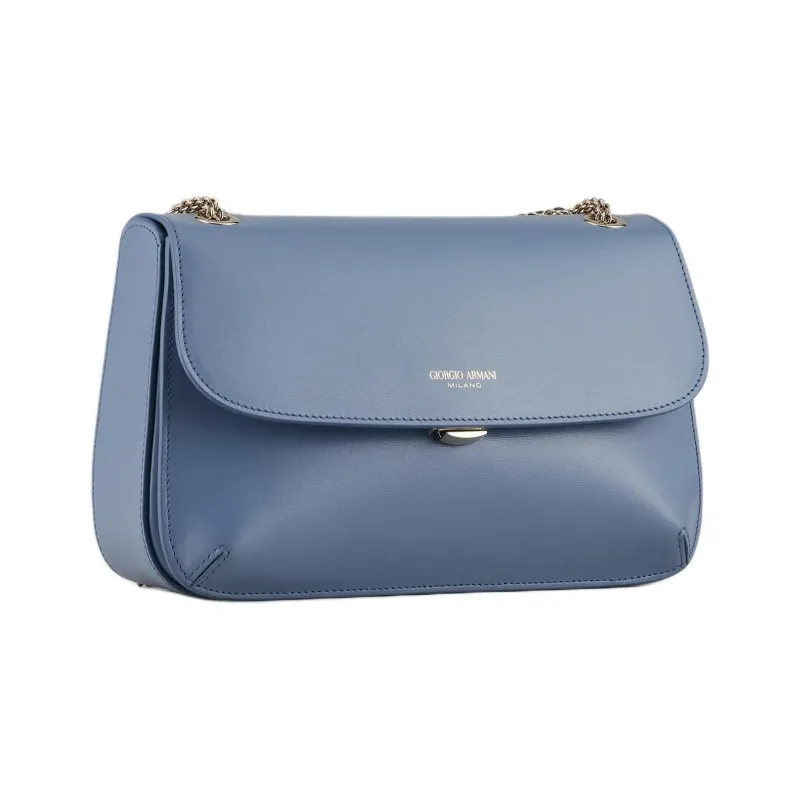 GIORGIO ARMANI Cow Leather Shoulder Bag Crossbody Bag Women's Blue-1