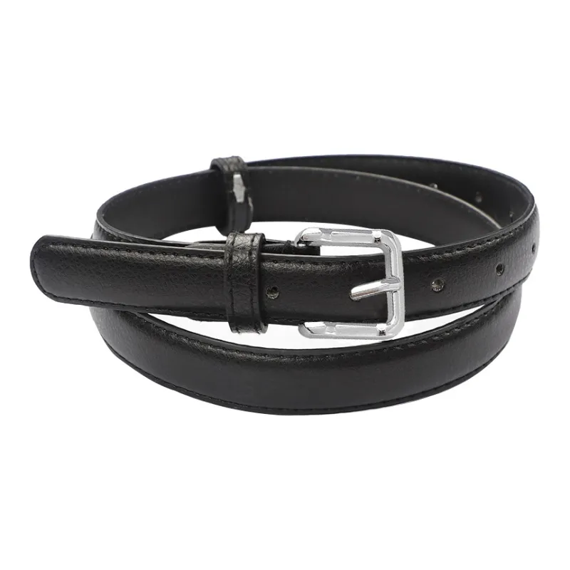 NIUMJ Korean Style Fashion Genuine Leather Minimalist Style Waist Cinching Design Leather Belts Women's Width 2CM-0
