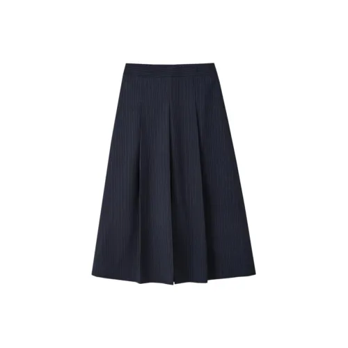 Dme Casual Long Skirts Women's Navy Blue