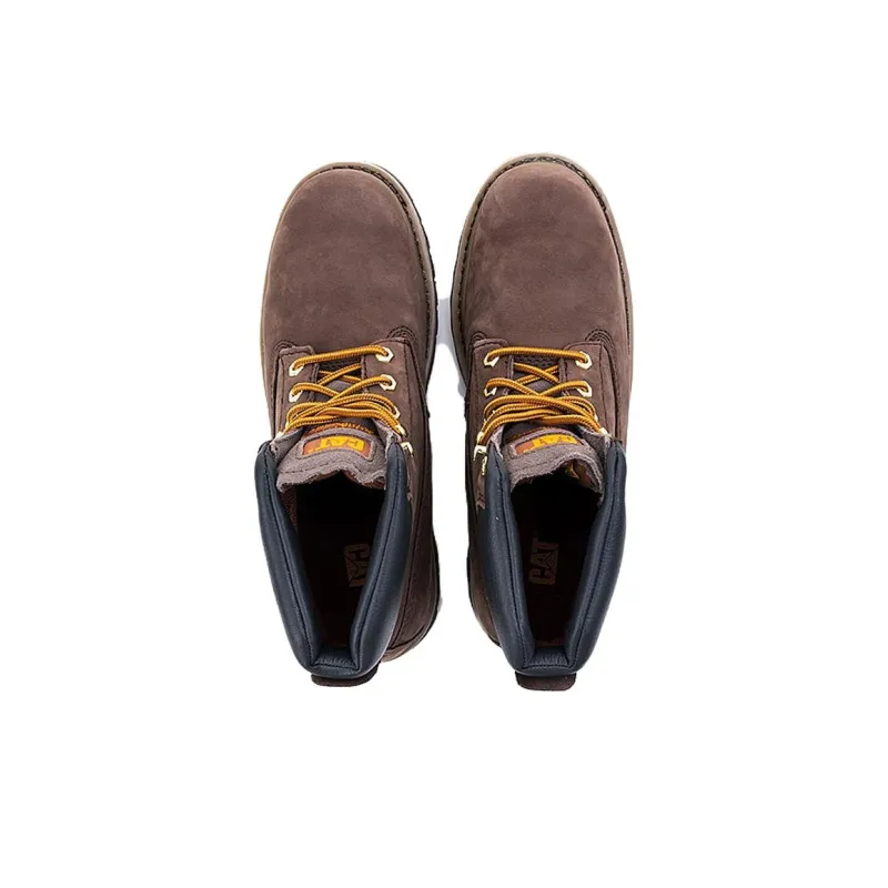 CAT Cushioning Wear Resistant High Top Outdoor Shoes Men's Light Brown-3