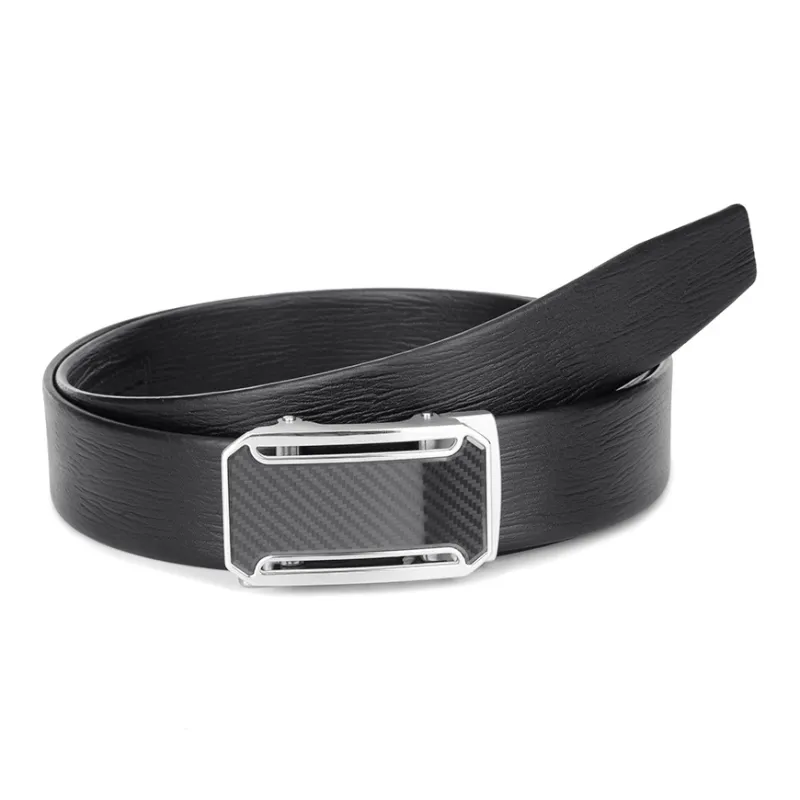 Cows Reign Automatic Buckle With Texture Fashion Business Leather Belts Men's Width 3.4cm-3
