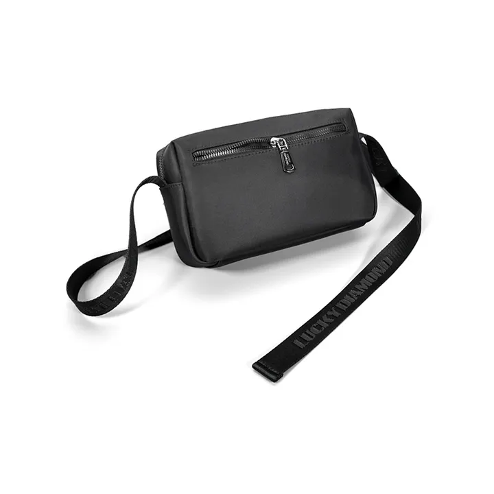LUCKY DIAMOND Nylon Shoulder Bag, Crossbody Bag Regular Unisex Black-1