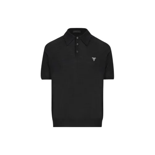 PRADA Triangle Logo Short Sleeved Polo Shirt