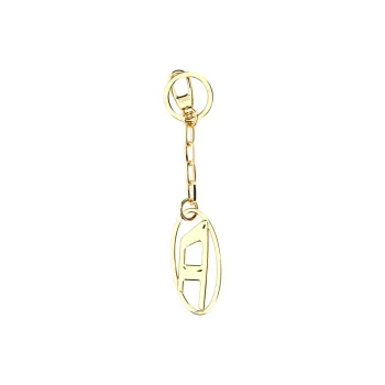 DIESEL Logo Plaque Chain Linked Keyring