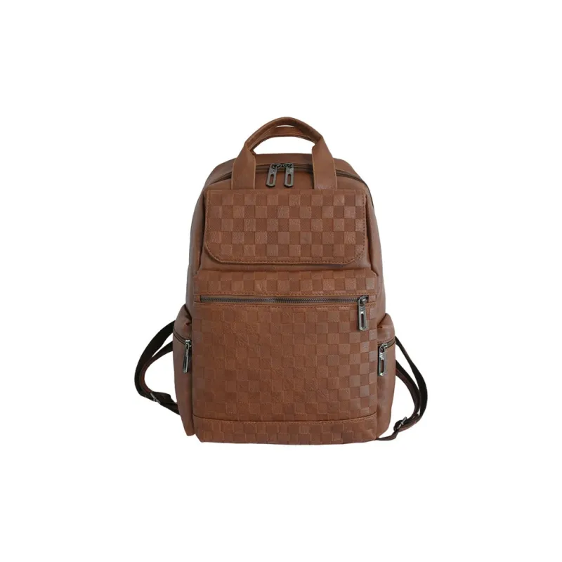 ALNI BITTON PU Backpack Regular Men's Black/Khaki/Brown-5