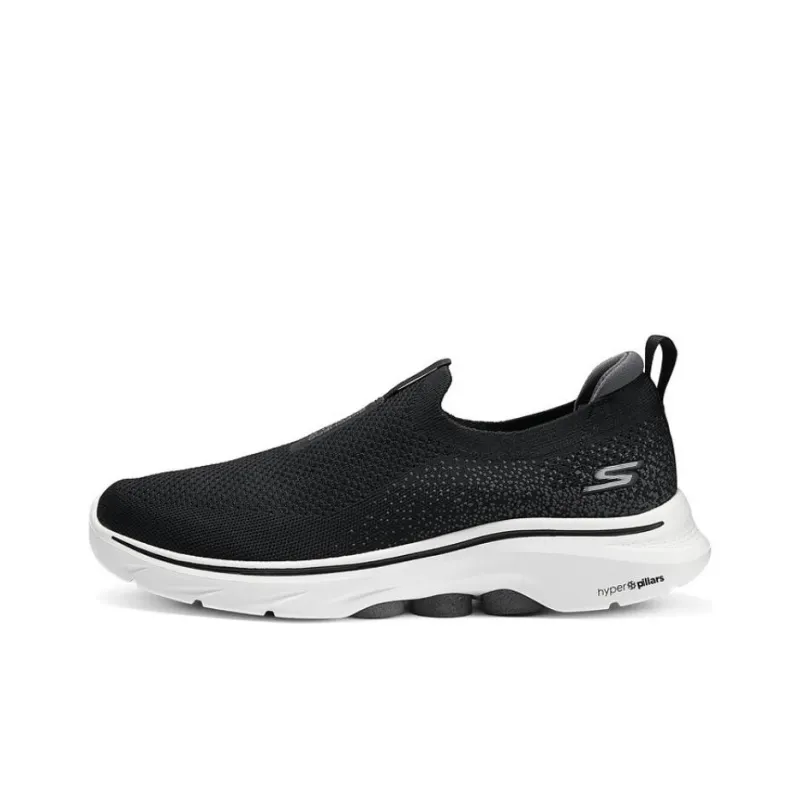 Skechers GO WALK 7 Cushioned Wear Resistant Breathable Moisture Wicking Lightweight Low Top Casual Shoes Men's Black-0
