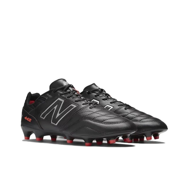 New Balance 442 V2 Pro FG Slip Resistant Soccer Shoes Unisex Black White-2