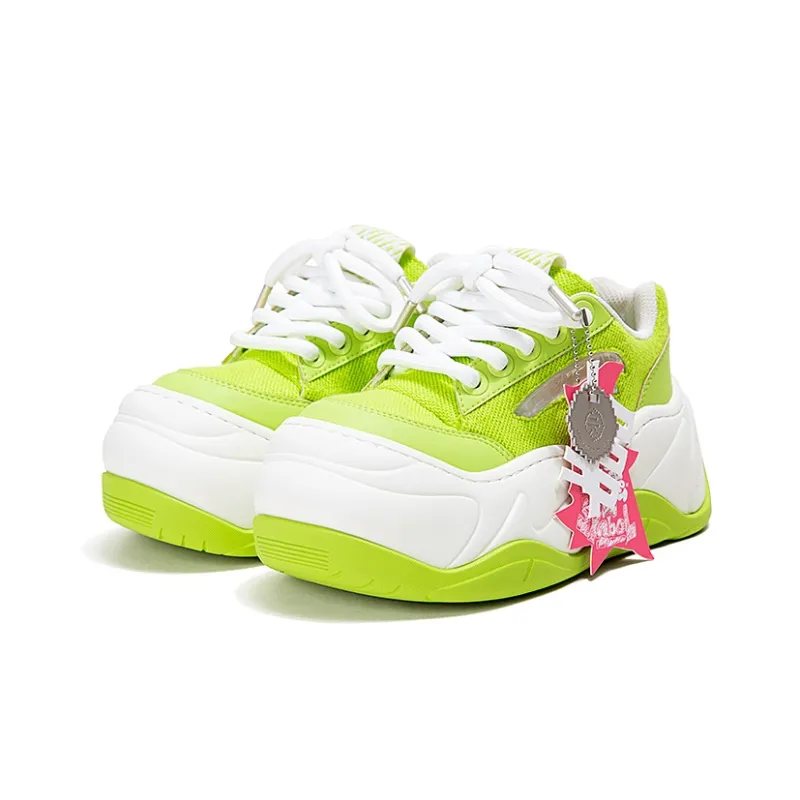 FY SPR WiFi Collection Anti Slip Wear Resistant Low Top Skateboard Shoes Women's Neon Green-2