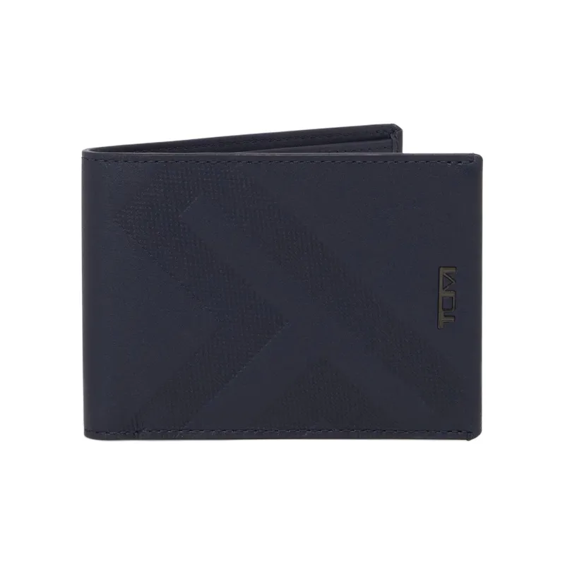 TUMI Leather Wallet Men's Marine Blue-0