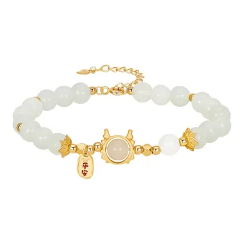 MCK Bracelets Pale Greenish White Jade Women's