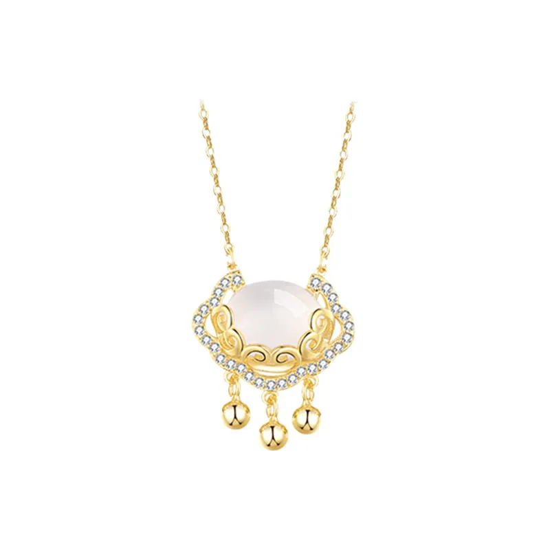 Olampe Chalcedony Jade Necklaces Women's-0