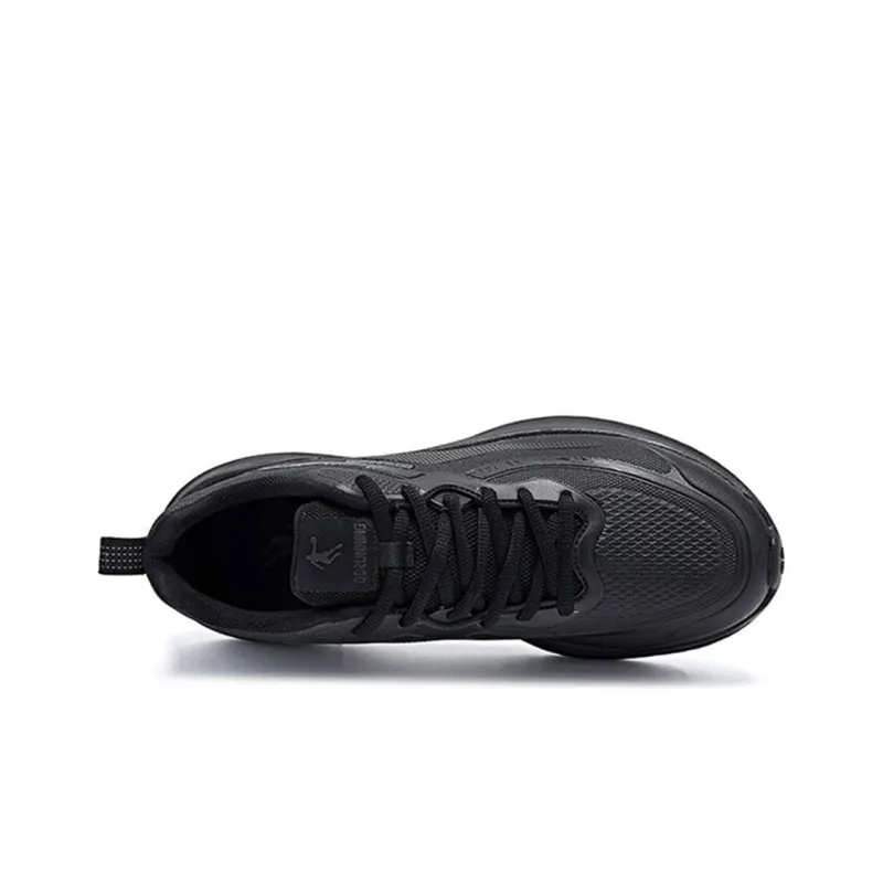 QIAODAN Non slip Lightweight Low Top Running Shoes Men's Black Gold-2