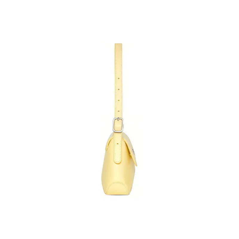 Balenciaga Cow Leather Flap Bag Shoulder Bag Crossbody Bag Small Size Women's Yellow Cream-3