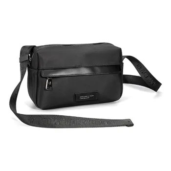 LUCKY DIAMOND Nylon Shoulder Bag, Crossbody Bag Regular Unisex Black