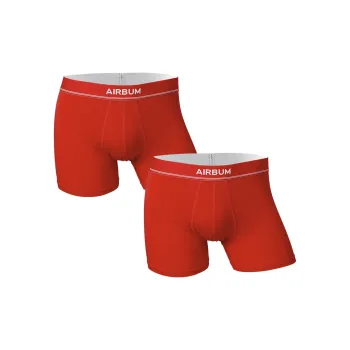Airbum Underwear Boxer Shorts Men's 2 Pack Red