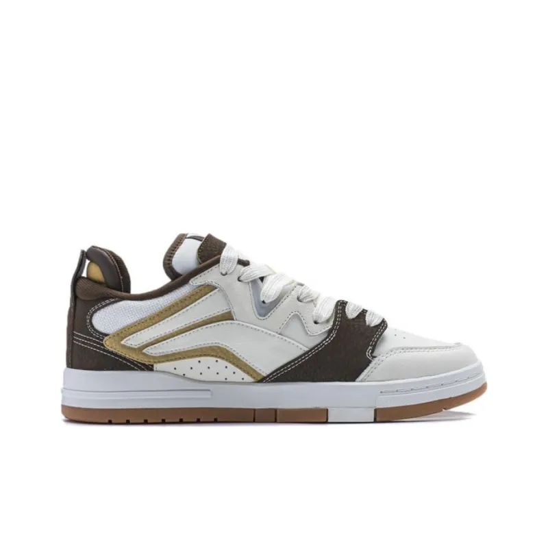 LiNing Wei Wu PRO PRO Wear-Resistant Slip-Resistant Lightweight Low-Top Skateboard Shoes Men's White Umber-1