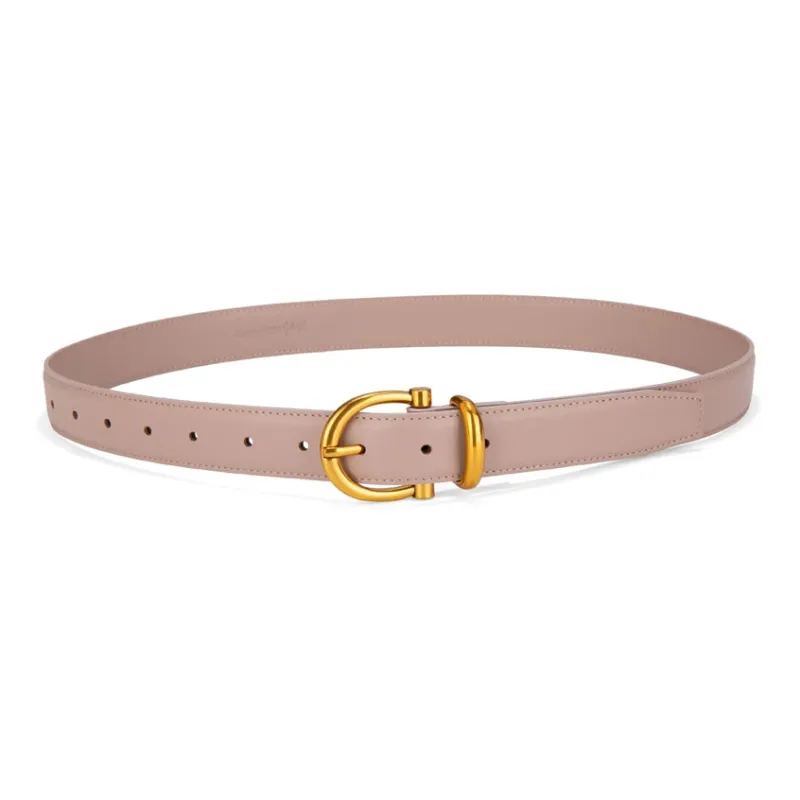 Cows Reign Vintage Gold Pin Buckle Horse Shoe Buckle Jeans Leather Belts Women's Width 2.9cm-9