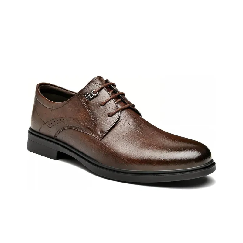HLA Dress Shoes Men Low Top Black/Brown-1