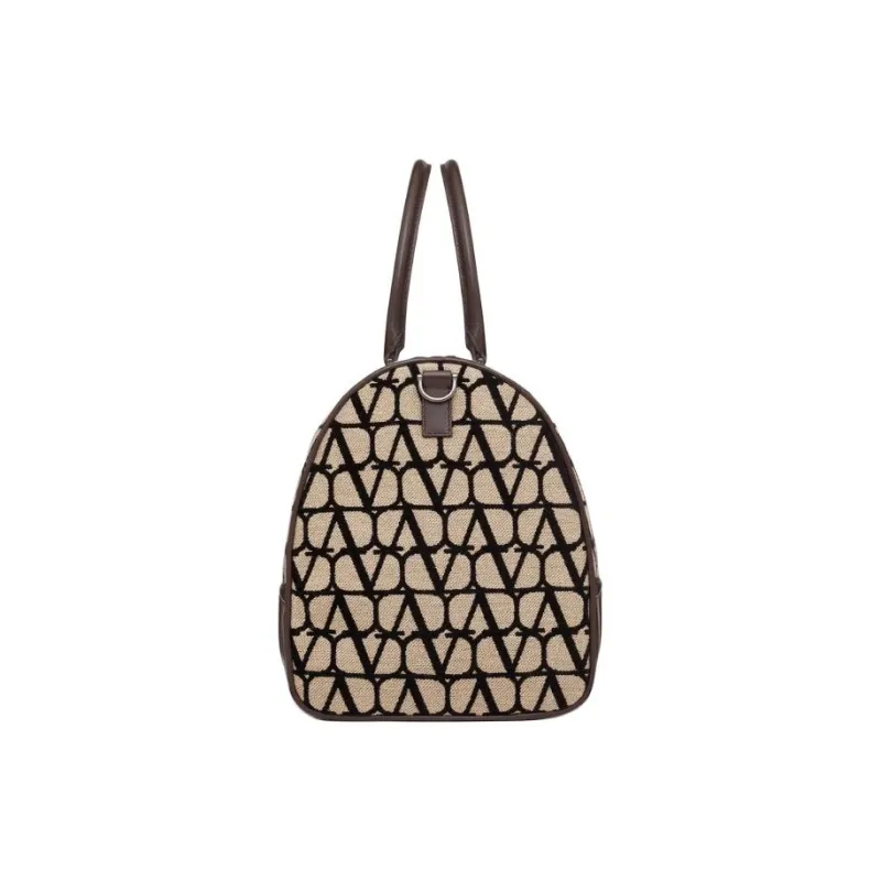 Valentino Leather With Fabric Travel Bags Shoulder Bag Crossbody Bag Handbag Men's Beige-2