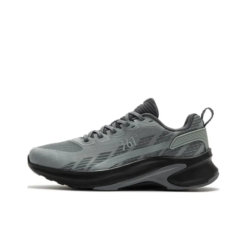 361° Cushioning Breathable Rebound Low Top Running Shoes Men's Gray Black-0