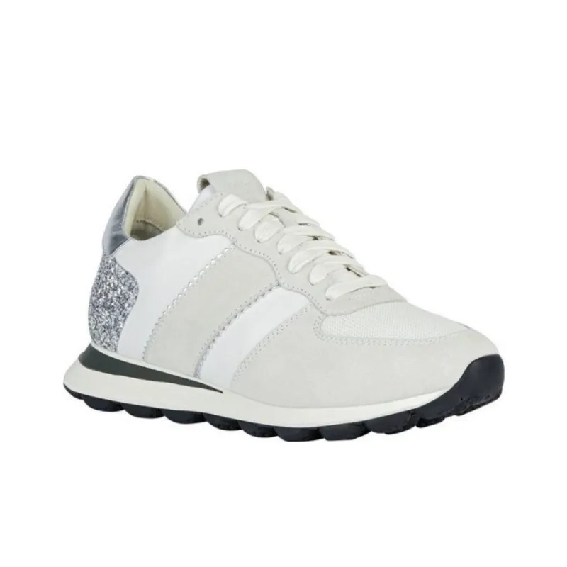 GEOX Low Top Casual Shoes Women's Ecru Silver-1