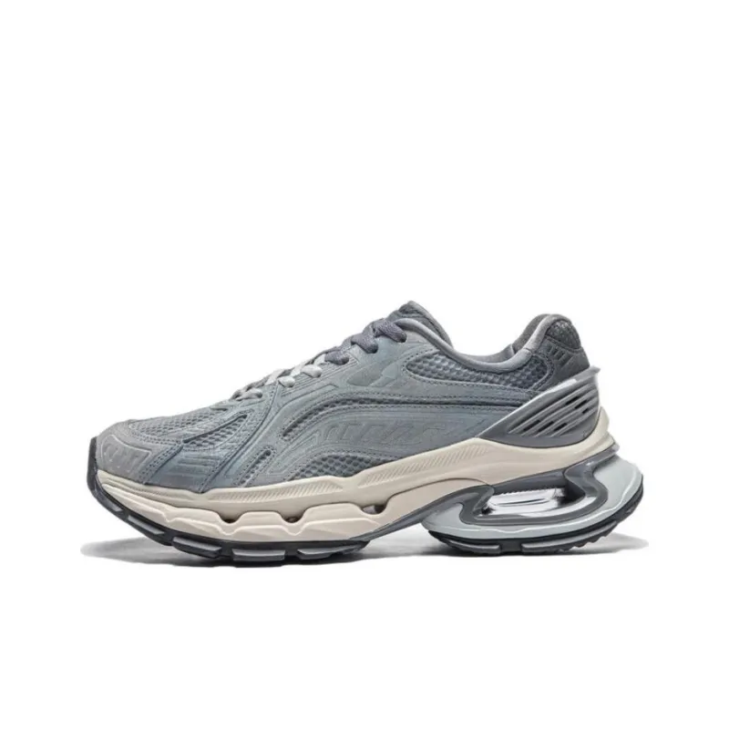 LiNing Furious Rider BOW Cushioning Wear Resistant Low Top Running Shoes Men's Gray Blue-0