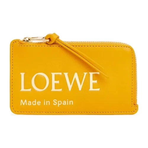 LOEWE Cow Leather Card Holder Women's Sunflower Yellow