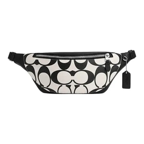 COACH Warren Cow Leather With PVC Fanny Pack Large Size Men's Chalk White & Black