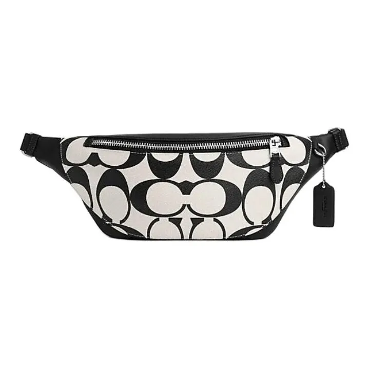COACH Warren Cow Leather With PVC Fanny Pack Tubas Men's Chalk White & Black-0