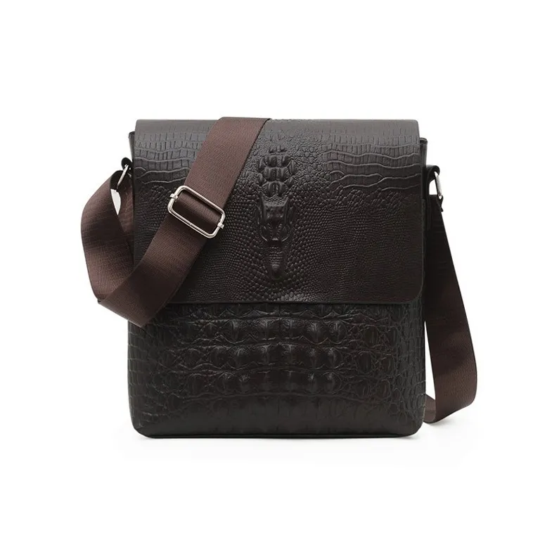 ALNI BITTON PU Crossbody Bags Regular Men's Black/Brown-0