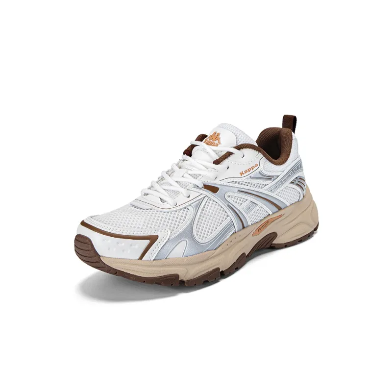 Kappa Anti Slip Wear Resistant Breathable Lightweight Low Top Chunky Sneakers Unisex Classic White/Silver-2