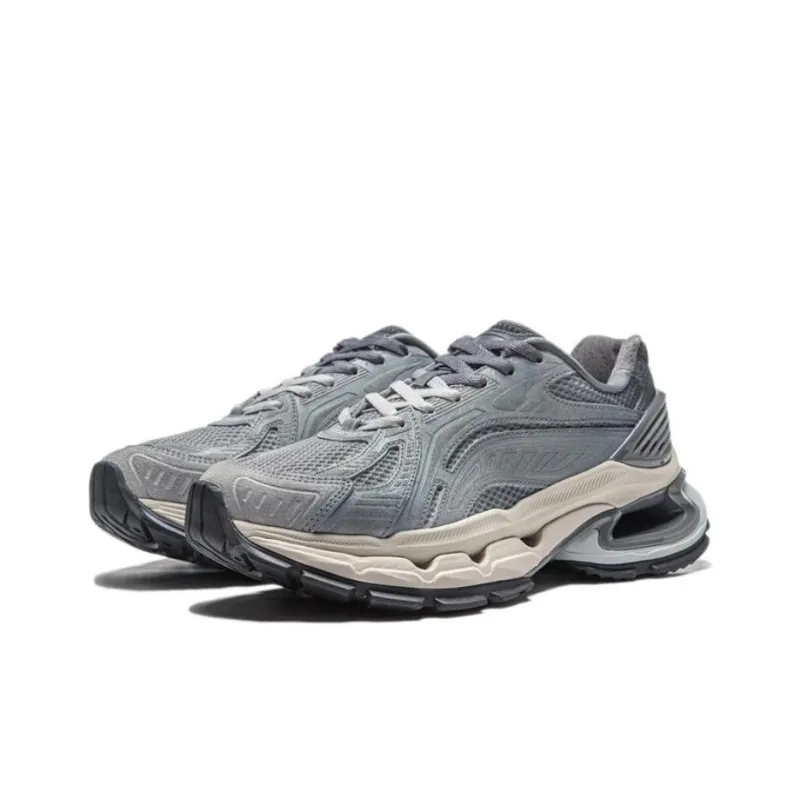 LiNing Furious Rider BOW Cushioning Wear Resistant Low Top Running Shoes Men's Gray Blue-2