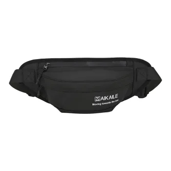 FAMAN Nylon Fabric Fanny Pack Sling Bags Regular Unisex Black/White