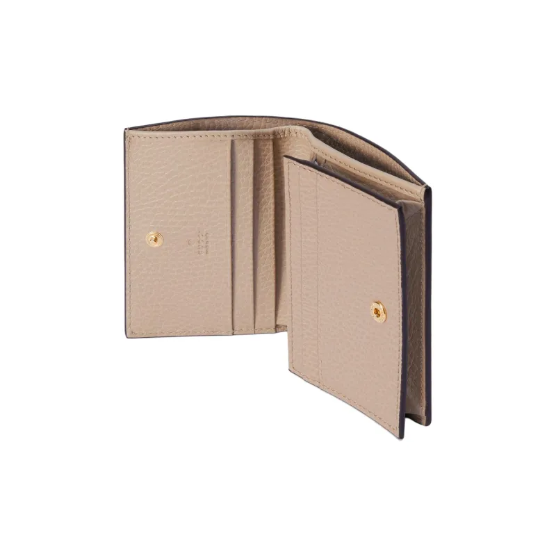 GUCCI GG Marmont Canvas With Leather Card Holder Women's Beige & White-4